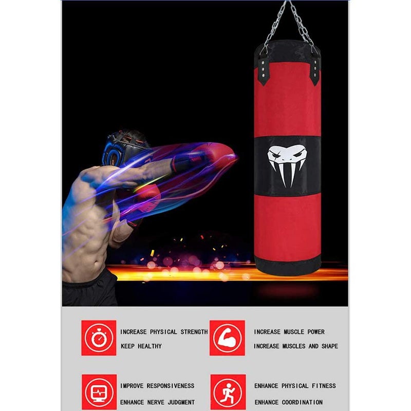 SOTF Heavy Bag Boxing Set Punching Bags for Adults Heavy Duty Hanging Punching Bag Unfilled Red Length 100cm - Image 4